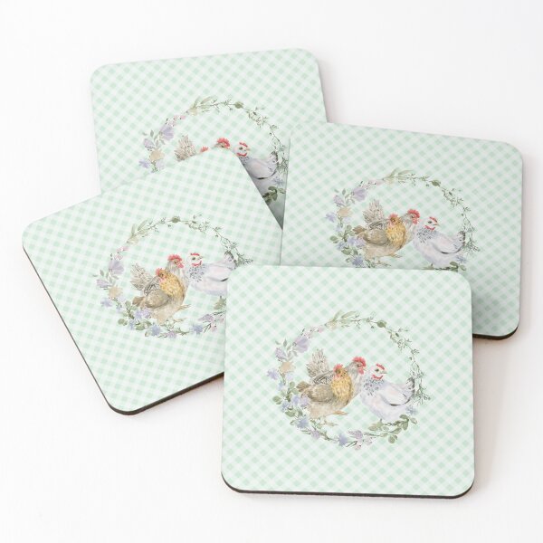 Item preview, Beautiful hen and rooster, florals and gingham, cottagecore aesthetic. Chickens are awesome collection, 2 of 3. designed and sold by Orianah.
