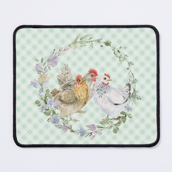 Item preview, Beautiful hen and rooster, florals and gingham, cottagecore aesthetic. Chickens are awesome collection, 2 of 3. designed and sold by Orianah.