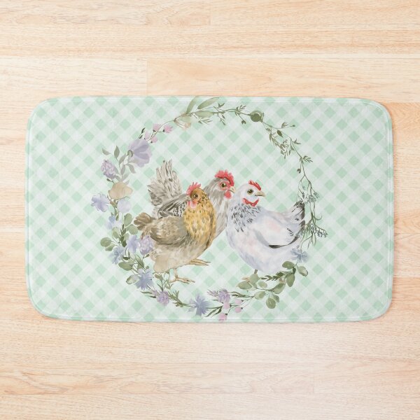 Item preview, Beautiful hen and rooster, florals and gingham, cottagecore aesthetic. Chickens are awesome collection, 2 of 3. designed and sold by Orianah.