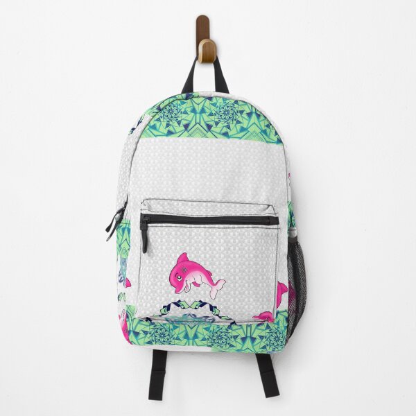 Item preview, Happy Pink Dolphin in the Sea Seamless Pattern  designed and sold by MyMemoriesArts.