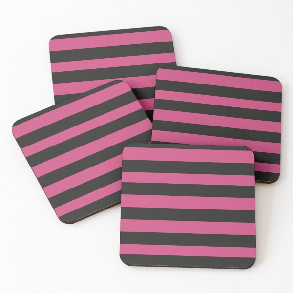 Item preview, Endless Black and Pink Yarrow Colors in Horizontal Stripes designed and sold by NECHSTORE.