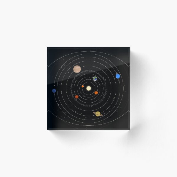 The Solar System Acrylic Block