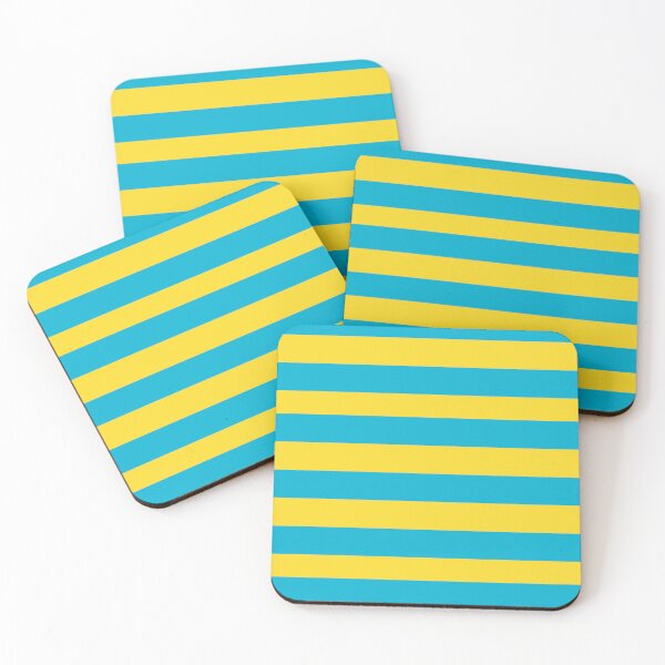 Item preview, Vibrant Yellow and Blue Atoll Colors in Horizontal Stripes designed and sold by NECHSTORE.