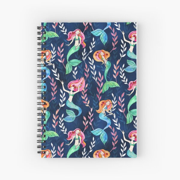 Merry Mermaids in Watercolor Spiral Notebook