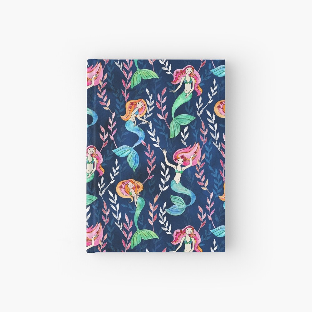 Merry Mermaids in Watercolor Hardcover Journal
