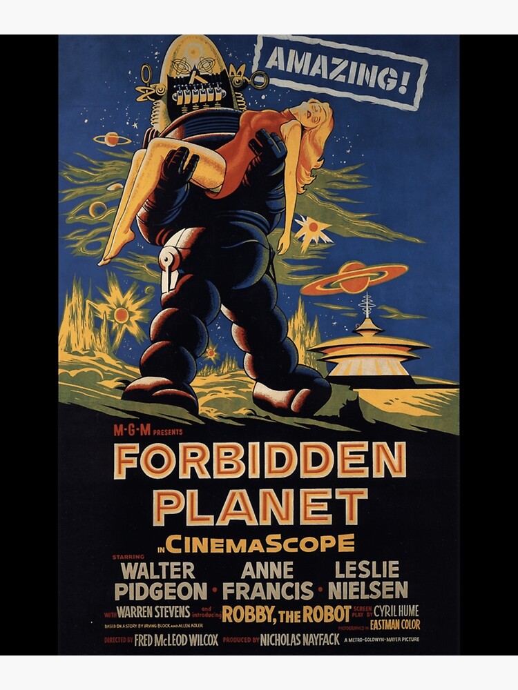 Forbidden Planet 1956 Vintage Science Fiction Movie Poster Half