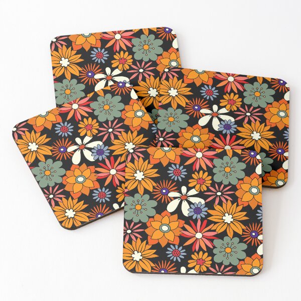 Item preview, Retro 1960's Orange And Yellow Floral Pattern designed and sold by DEC02.