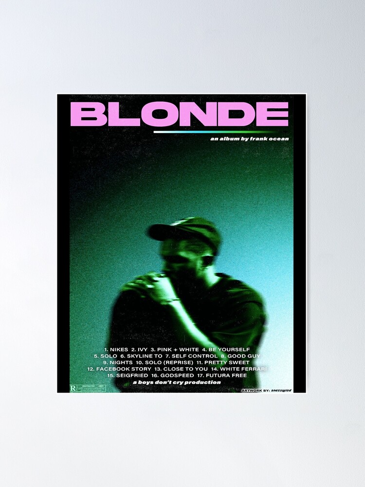 Blonde / Frank Ocean / Digital Print / Vinyl Style Poster / Digital  Download Wall Art 