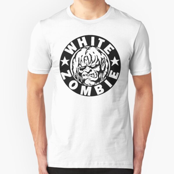 Weißer Zombie (Schwarz) Slim Fit T-Shirt