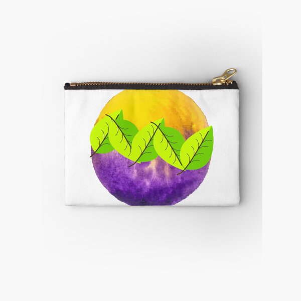 Item preview, circle & leaves ,yellow purple background designed and sold by time-to-relax.