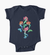 Fröhliche Meerjungfrauen im Aquarell Baby Body Kurzarm
