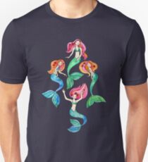 Merry Mermaids in Watercolor Unisex T-Shirt