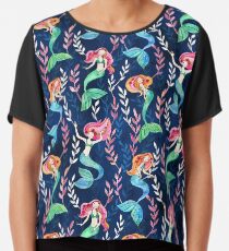 Merry Mermaids in Watercolor Chiffon Top