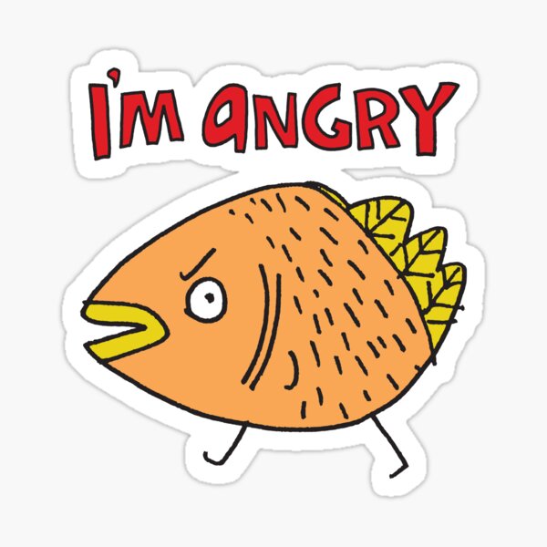 Angry Fish Stickers | Redbubble