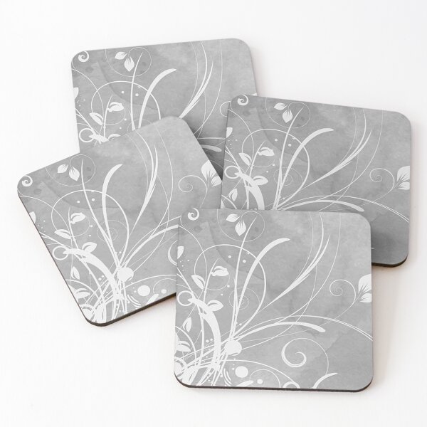 Item preview, Abstract Floral Art Grey white  designed and sold by Tshirtstory.