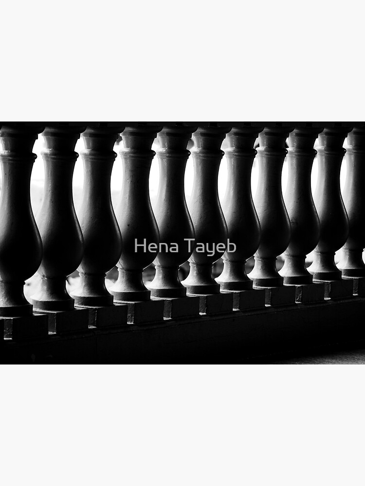Photograph Black and White Dramatic Architectural Curved Light Dark Balusters in Bahamas Caribbean Travel Art Print Home Decor by henzy