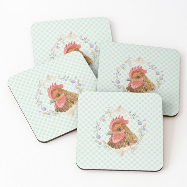 Item preview, Beautiful hen, florals and gingham, cottagecore aesthetic. Chickens are awesome collection, 3 of 3. designed and sold by Orianah.
