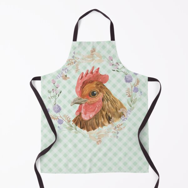 Item preview, Beautiful hen, florals and gingham, cottagecore aesthetic. Chickens are awesome collection, 3 of 3. designed and sold by Orianah.