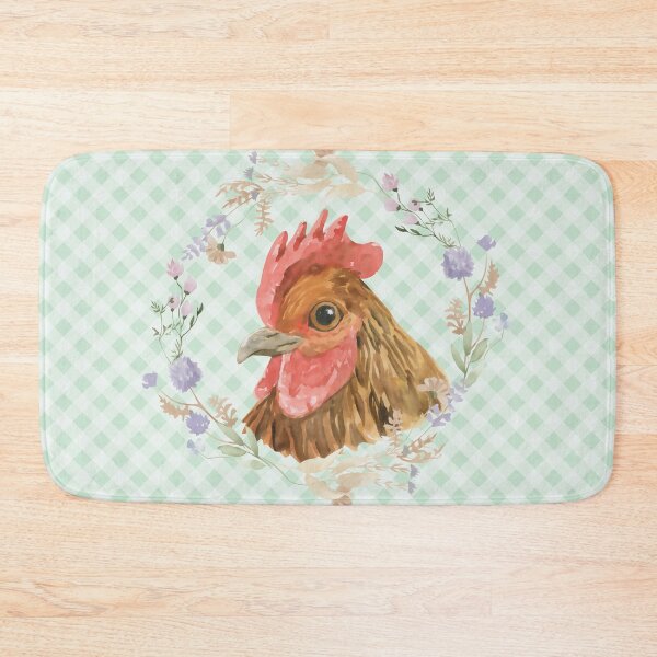 Item preview, Beautiful hen, florals and gingham, cottagecore aesthetic. Chickens are awesome collection, 3 of 3. designed and sold by Orianah.