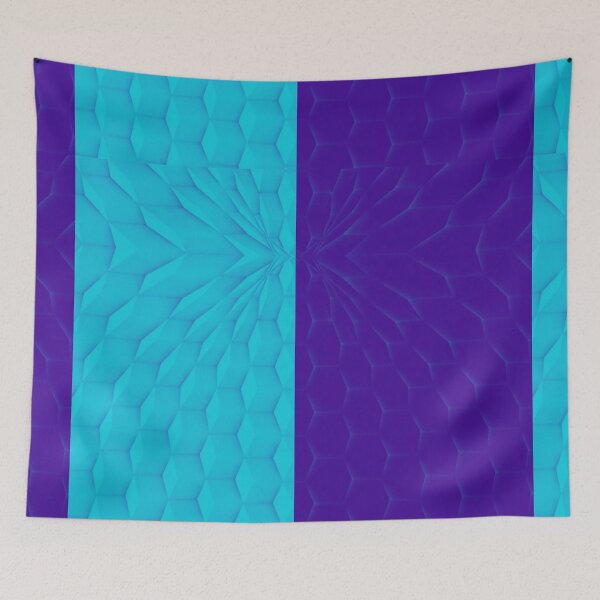 Item preview, This way to Teal and Purple  Half Retro tiles geometric design  designed and sold by SpArtk.