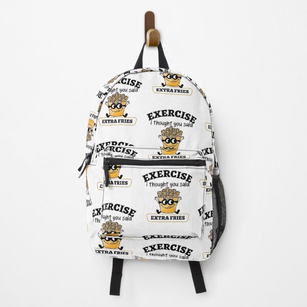 Item preview, Exercise I Thought You Said Extra Fries: : Black designed and sold by crazydotdesigns.