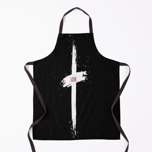 Item preview, White cross with the word love on a black background designed and sold by Cyber-Spider.