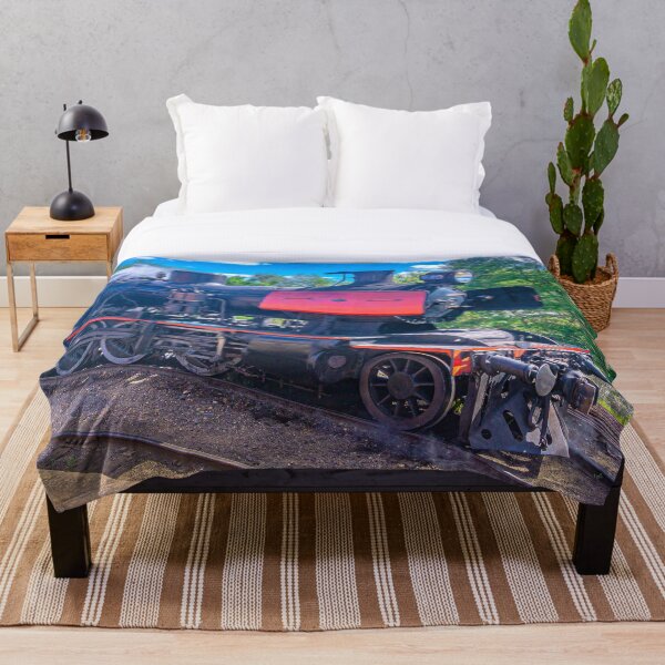 "Steam Train at Central Victorian Railway in Castlemaine" Throw Blanket