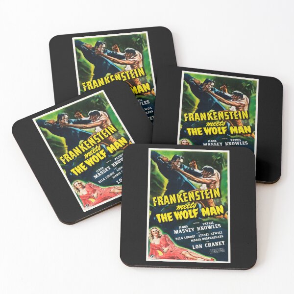 Item preview, FRANKENSTEIN MEETS WOLFMAN Cult Horror Film Vintage Movie Classic  designed and sold by poppenmimozo.