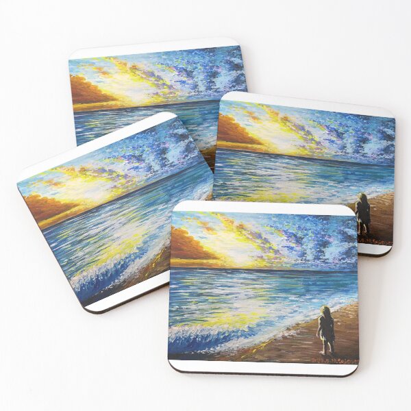 Item preview, girl looking at the sea at sunset designed and sold by 73sojeossi.