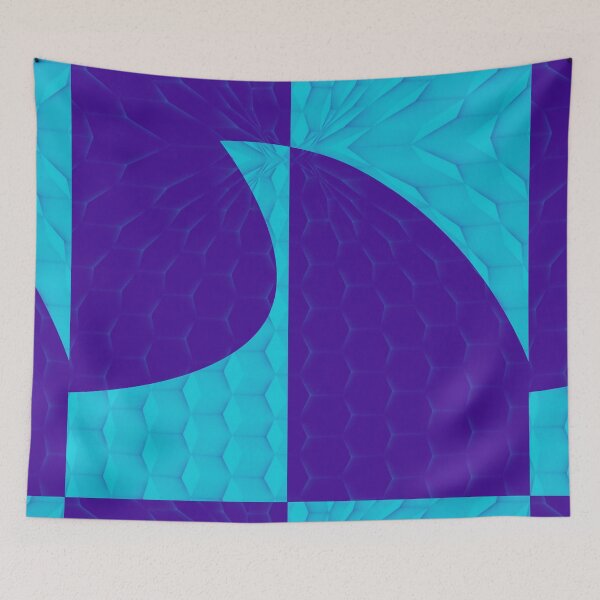 Item preview, This way to stirred teal and purple Retro ‭‭‬cocktail Wave Geometric Tiles   designed and sold by SpArtk.
