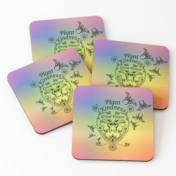 Artikelvorschau, Plant Kindness Grow Peace (Blumen- und Schmetterlingsschablone) entworfen und verkauft von MyThingNow.