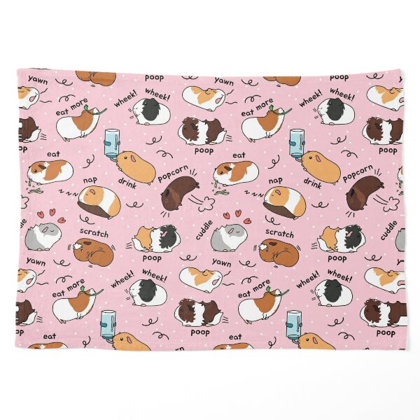 Guinea Pig Daily To-Do List - Pink Background Pet Blanket