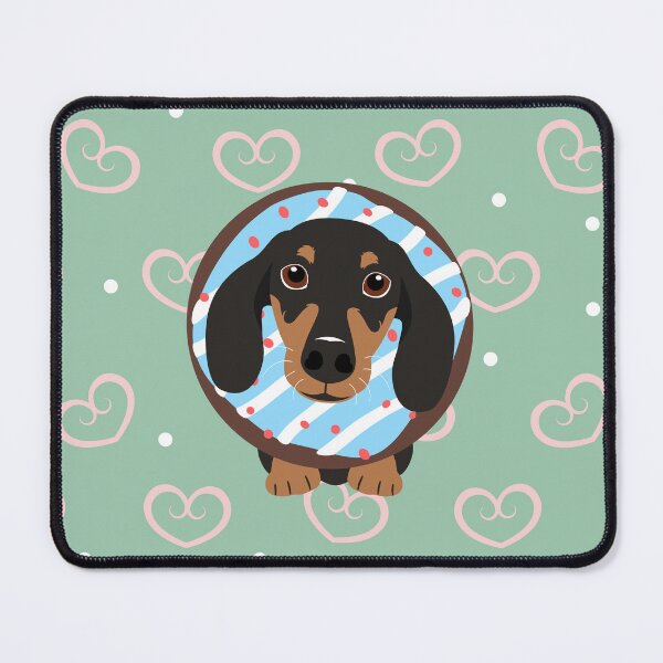 Item preview, Love Black and Tan Dachshund Sausage Dog and Donut designed and sold by Lulupainting.