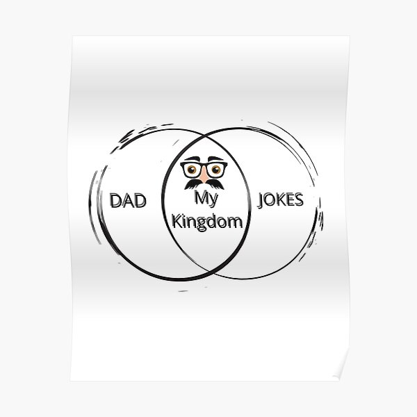 "Dad Jokes King Venn Diagram" Poster for Sale by EvolvedLovinIt