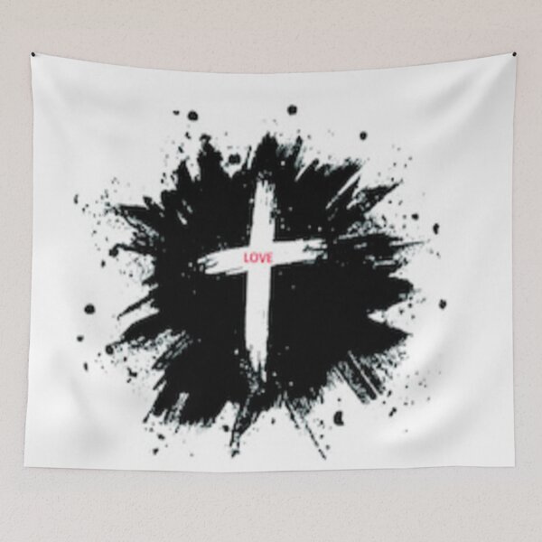 Item preview, White cross with the word love designed and sold by Cyber-Spider.