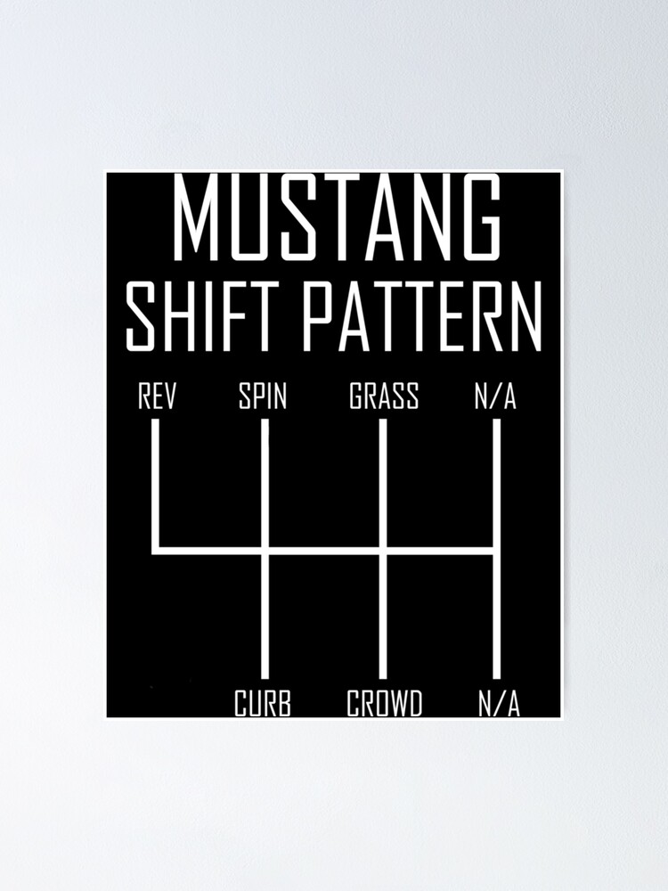 "Mustang Shift Pattern Essential " Poster for Sale by arcurimalyg