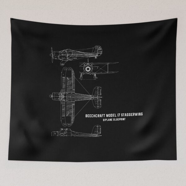 Item preview, Beechcraft Model 17 Staggerwing Biplane Aircraft Blueprint designed and sold by PodiShawna.