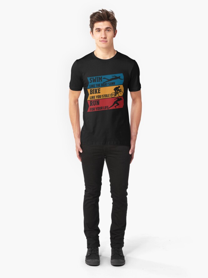 Alternative Ansicht von Swim - Run - Bike Slim Fit T-Shirt