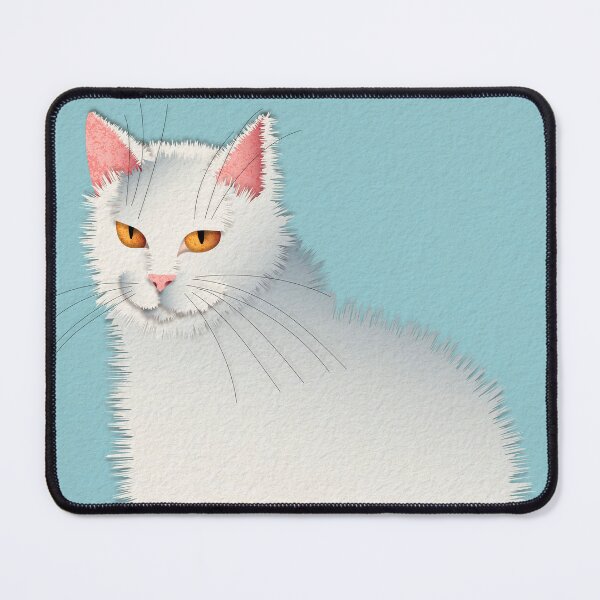 Item preview, White fluffy cat designed and sold by Kosinskaya.