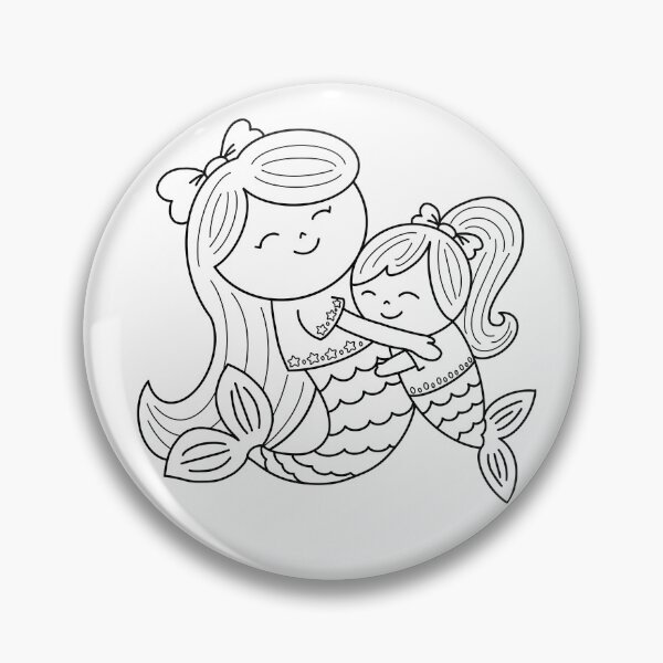 Item preview, mermaid coloring : mommy mermaid and daughter for painting activity at home or at birthday party Essential T-Shirt designed and sold by Tina-studio.