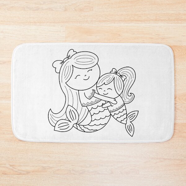 Item preview, mermaid coloring : mommy mermaid and daughter for painting activity at home or at birthday party Essential T-Shirt designed and sold by Tina-studio.