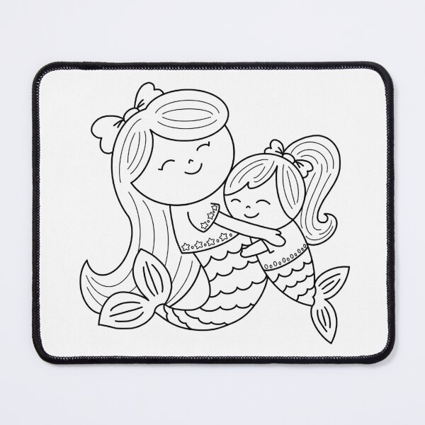Item preview, mermaid coloring : mommy mermaid and daughter for painting activity at home or at birthday party Essential T-Shirt designed and sold by Tina-studio.