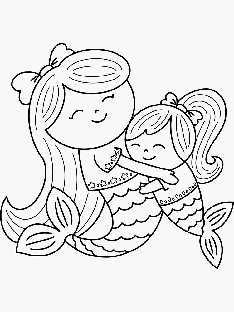 coloriages de bébé sirène pour les enfants