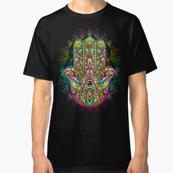 Hamsa Fatma Hand Psychedelic Amulet Classic T-Shirt