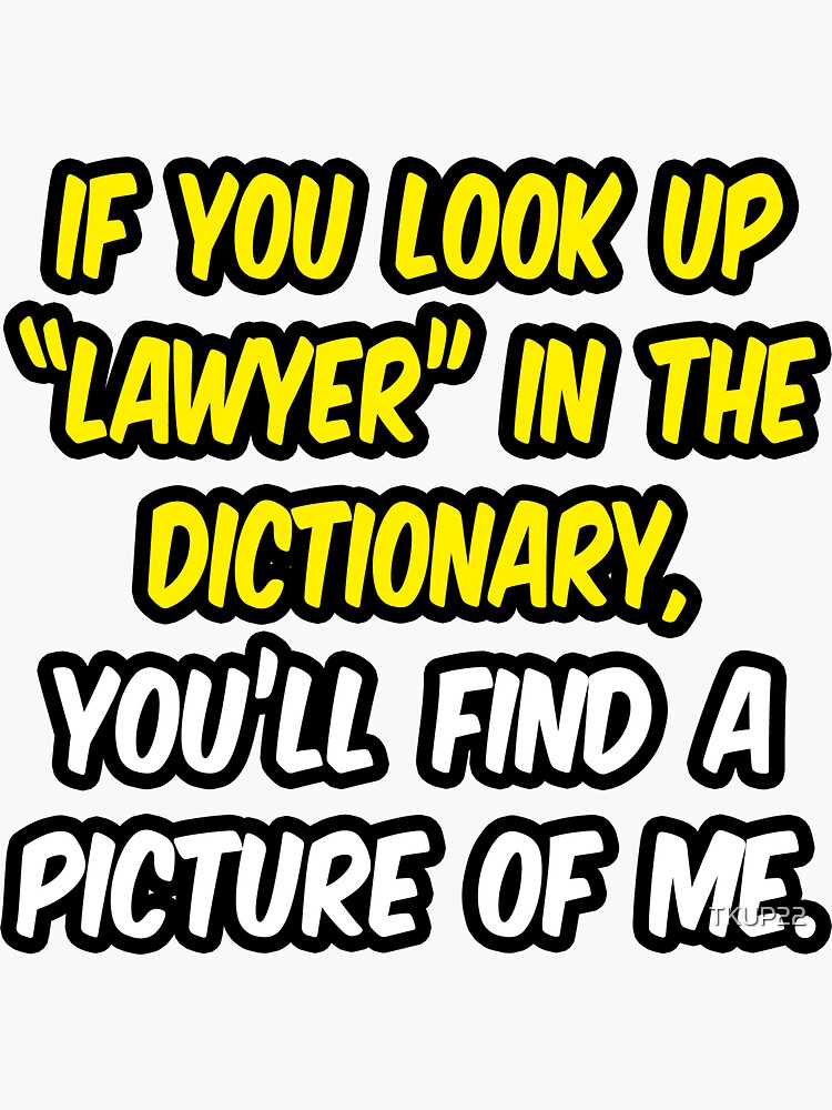 "Lawyer In Dictionary" Sticker for Sale by TKUP22 Redbubble