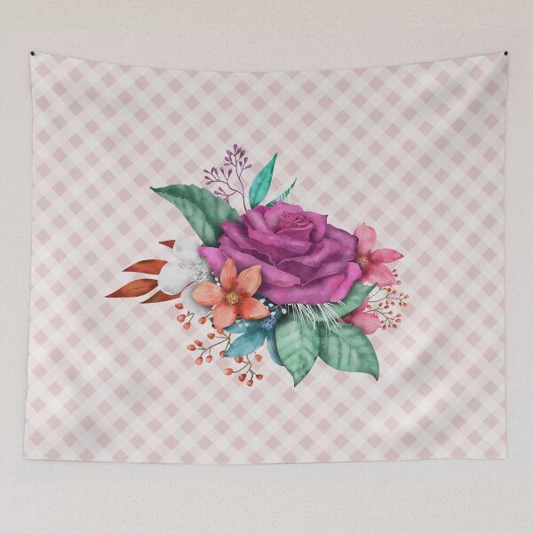 Item preview, Pretty vintage rose bouquet and gingham, cottagecore aesthetic collection 3 of 3 designed and sold by Orianah.