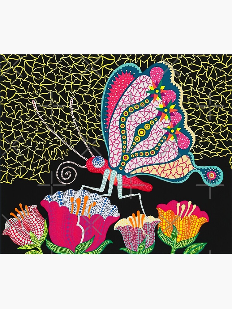 "Yayoi Kusama Butterfly and Flowers" Poster for Sale by rufuscaro7
