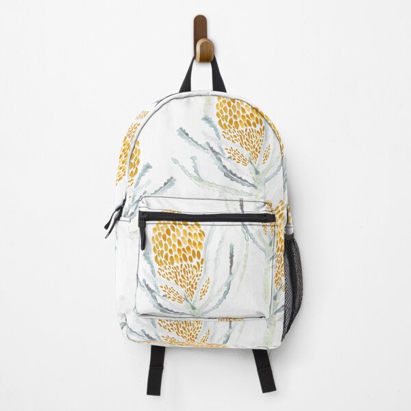 Item preview, Seamless Mustard Proteas on White designed and sold by Crimson-thyme.