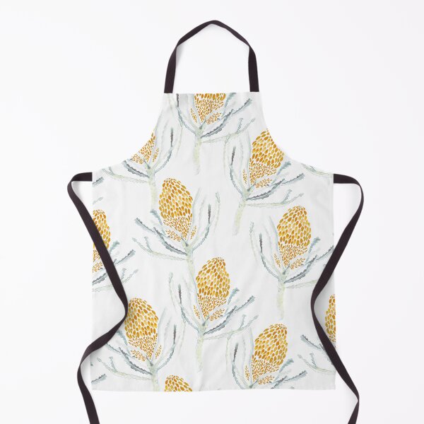 Item preview, Seamless Mustard Proteas on White designed and sold by Crimson-thyme.