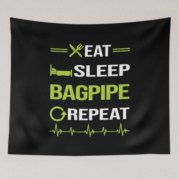 Item preview, Funny Eat Sleep Repeat Bagpipe Bagpipes Bagpiper designed and sold by HappyTshirt1239.